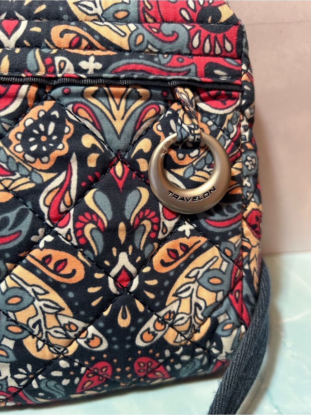 Vera Bradley Red Paisley Crossbody Wristlet - Picture 2 of 5